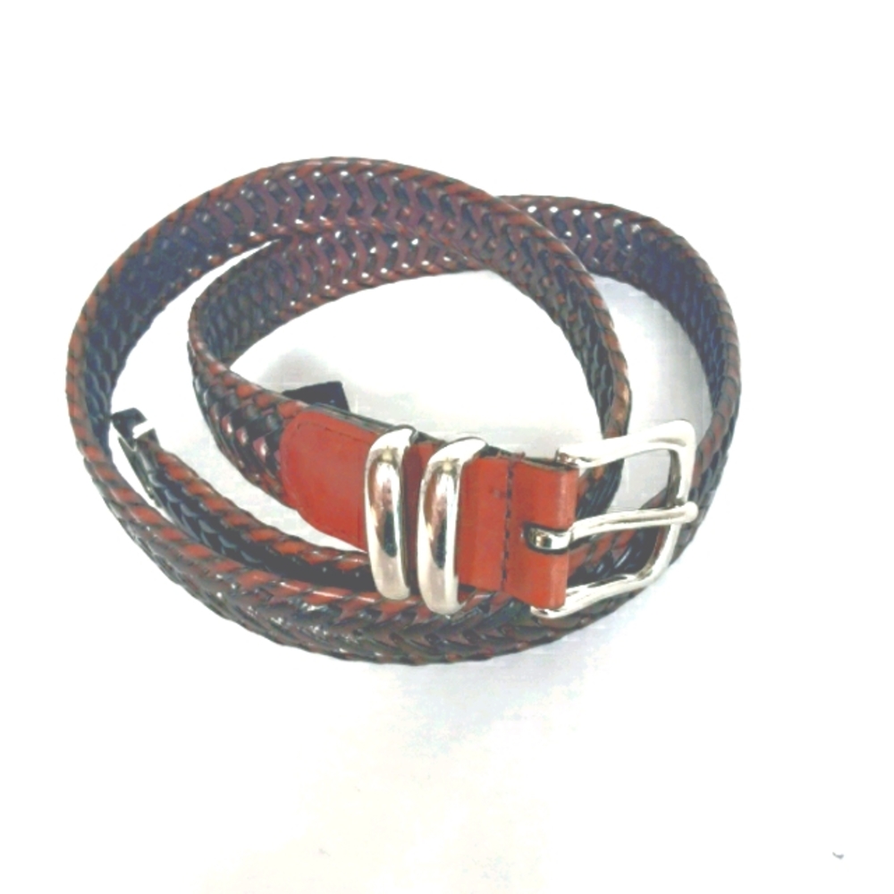 EUC PERRY ELLIS 36" Brown Woven Leather Belt
